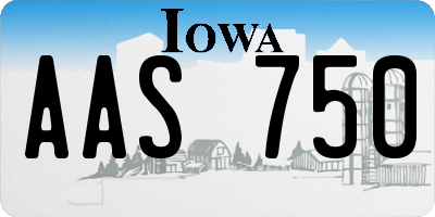 IA license plate AAS750