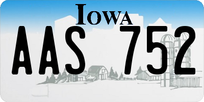 IA license plate AAS752
