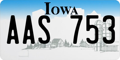 IA license plate AAS753