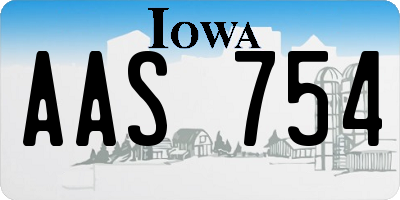 IA license plate AAS754
