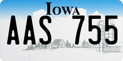 IA license plate AAS755
