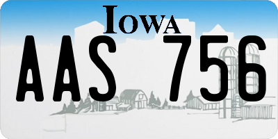 IA license plate AAS756