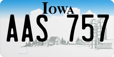 IA license plate AAS757