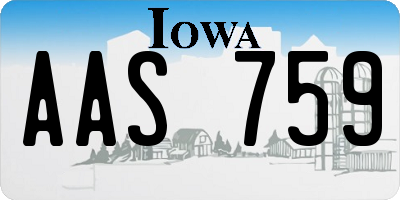 IA license plate AAS759