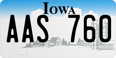 IA license plate AAS760