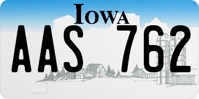 IA license plate AAS762