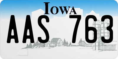 IA license plate AAS763
