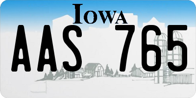 IA license plate AAS765