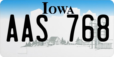 IA license plate AAS768