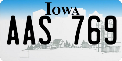 IA license plate AAS769