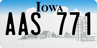 IA license plate AAS771