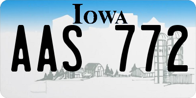 IA license plate AAS772
