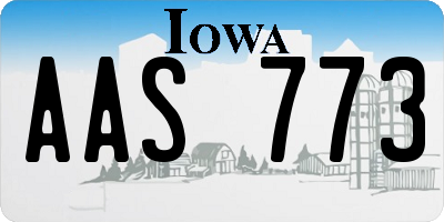 IA license plate AAS773