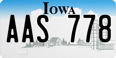 IA license plate AAS778