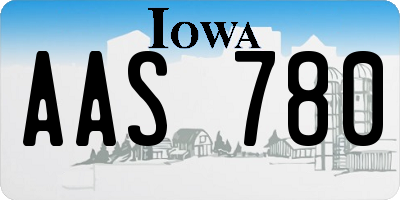 IA license plate AAS780