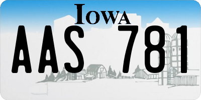 IA license plate AAS781