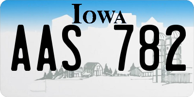 IA license plate AAS782