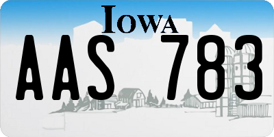 IA license plate AAS783