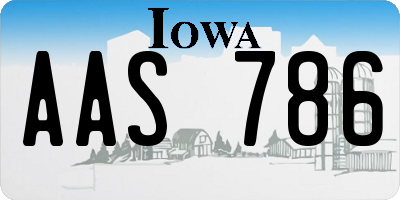 IA license plate AAS786