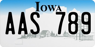 IA license plate AAS789
