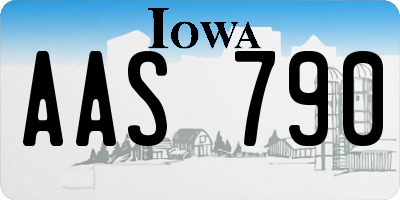 IA license plate AAS790