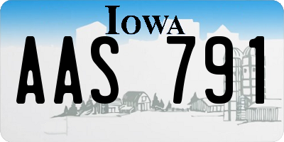IA license plate AAS791