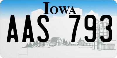IA license plate AAS793