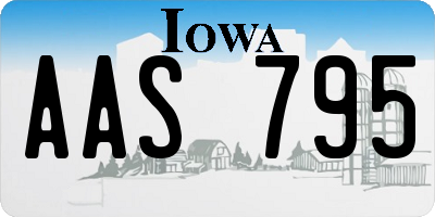 IA license plate AAS795