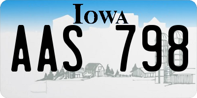 IA license plate AAS798