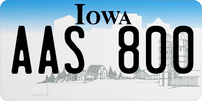 IA license plate AAS800