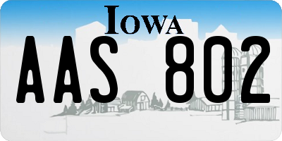 IA license plate AAS802