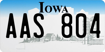 IA license plate AAS804