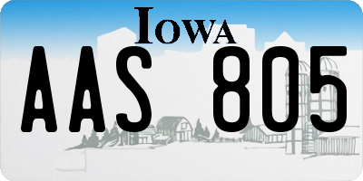 IA license plate AAS805