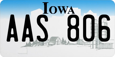 IA license plate AAS806