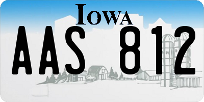 IA license plate AAS812