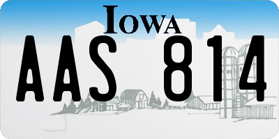 IA license plate AAS814