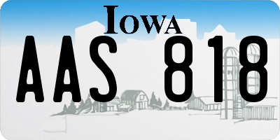 IA license plate AAS818