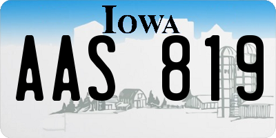 IA license plate AAS819