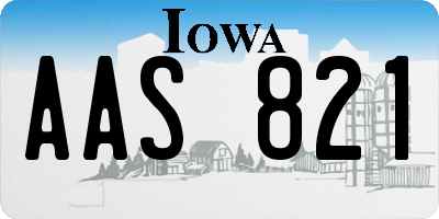 IA license plate AAS821