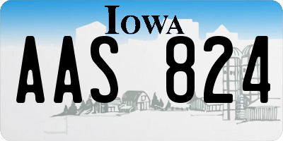 IA license plate AAS824