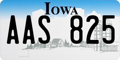 IA license plate AAS825