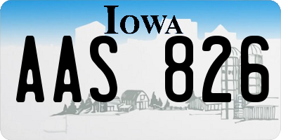 IA license plate AAS826