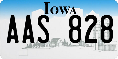 IA license plate AAS828