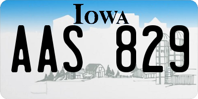 IA license plate AAS829