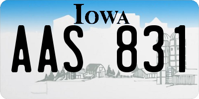 IA license plate AAS831