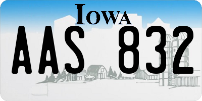 IA license plate AAS832