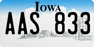 IA license plate AAS833