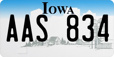 IA license plate AAS834