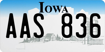 IA license plate AAS836