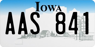 IA license plate AAS841
